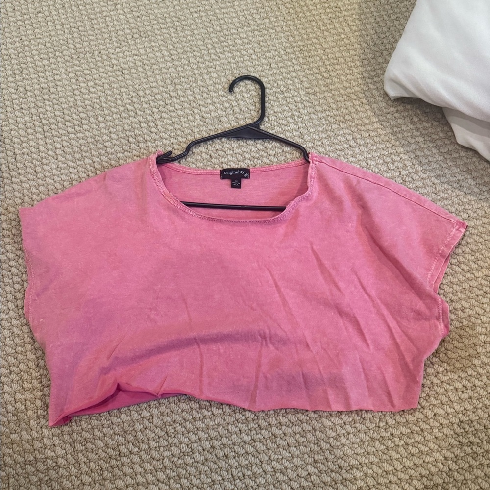 Pink dry goods top size small cropped